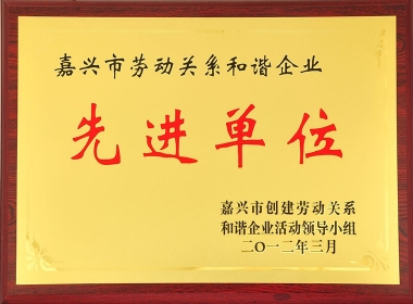 2012嘉興市勞動(dòng)關(guān)系和詣企業(yè)先進(jìn)單位