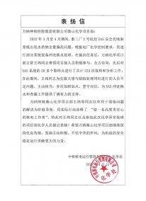 秦山化學(xué)項(xiàng)目：2022.2.5王祎個(gè)人表?yè)P(yáng)信